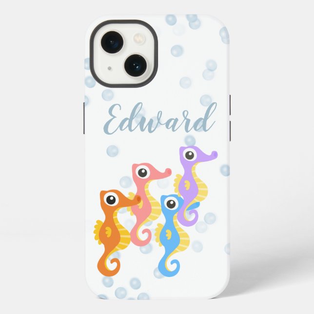 Coque iPhone Adorables petits hippocampes  (Verso)