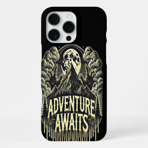Coque iPhone 16 Pro Max Adventure Await With Mountains and a Pleine lune