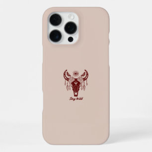 Coque iPhone 16 Pro Max Aesthetic Stay Wild Boho Chic Floral