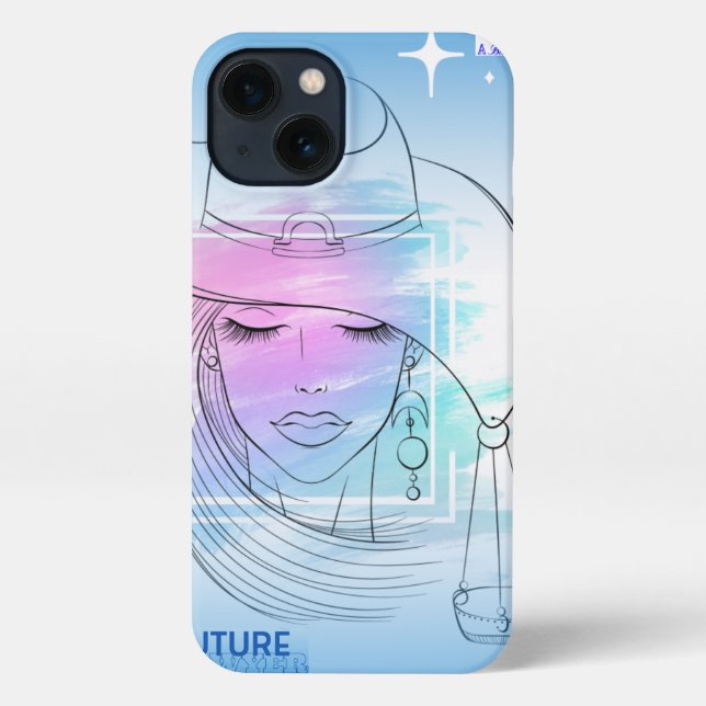 Coque iPhone Affaire téléphonique de l'avocat de l'avenir bleu  (Verso)