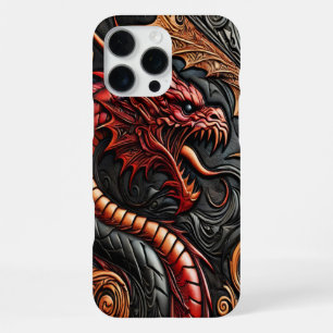 Coque iPhone 16 Pro Max Affichage du dragon rouge mythique