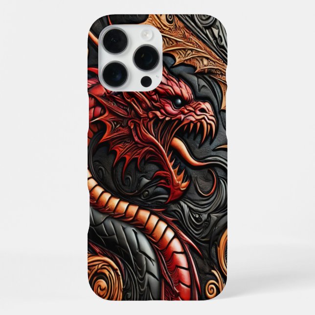 Coque iPhone Affichage du dragon rouge mythique (Verso)