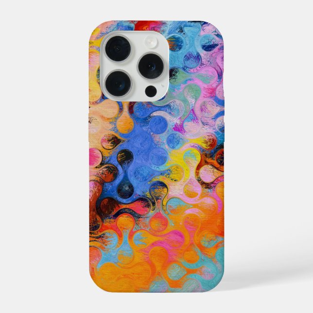 Coque iPhone Affiche Abstraite Colorée Contemporaine (Verso)