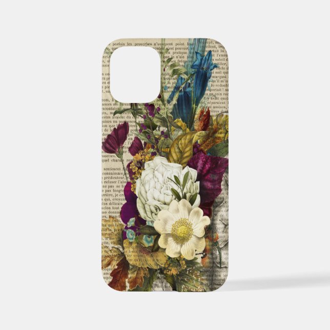 Coque iPhone affiche d'anatomie du cerveau floral médical (Verso)