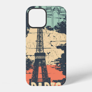 Coque iPhone 12 Affiche typographique de Paris : affiche abstraite