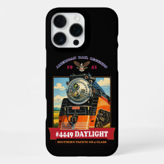 Coque iPhone 16 Pro Max Affiche vintage de la locomotive à vapeur SP GS-4