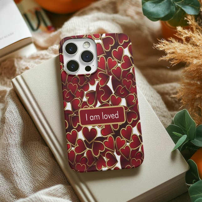 Coque iPhone Affirmation Cœurs Dorés (Créateur téléchargé)