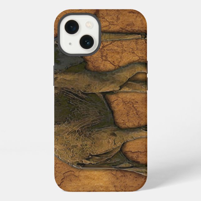 Coque iPhone African Elephant & Rustic Arrière - plan (Verso)