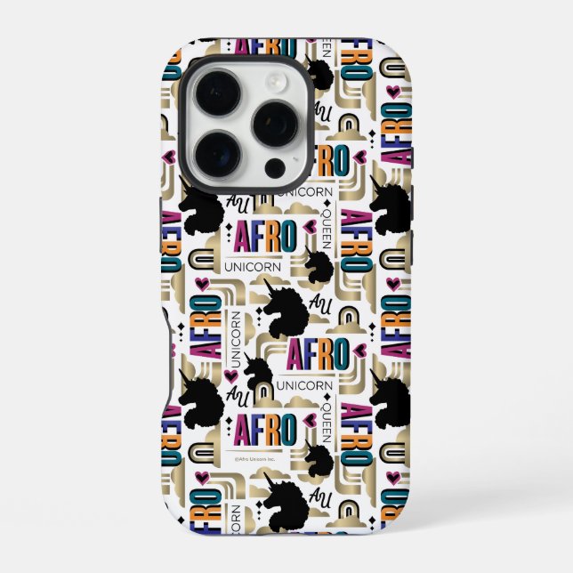 Coque iPhone Afro Unicorn Bold Motif (Verso)