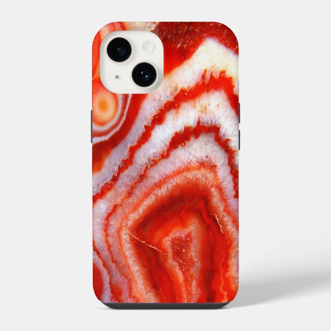 Coque iPhone Agate Orange Sanguine. (Verso)