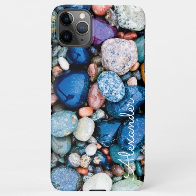 Coque iPhone Agate personnalisé Nom manuscrit tendance moderne (Dos)