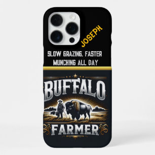 Coque iPhone 16 Pro Max Agriculteur prenant soin de son bison