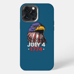Etui iPhone 13 Pro Max Aigle 4 juillet USA Drapeau Américain Américain