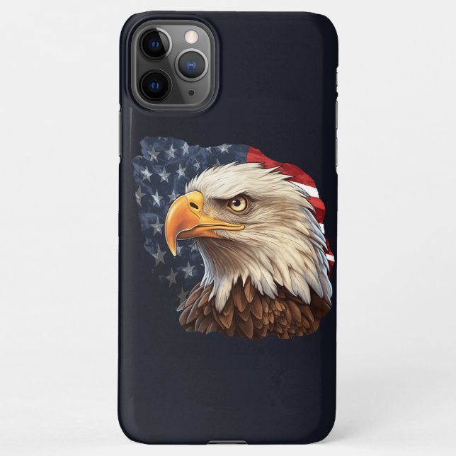 Coque iPhone Aigle à drapeau américain (Dos)