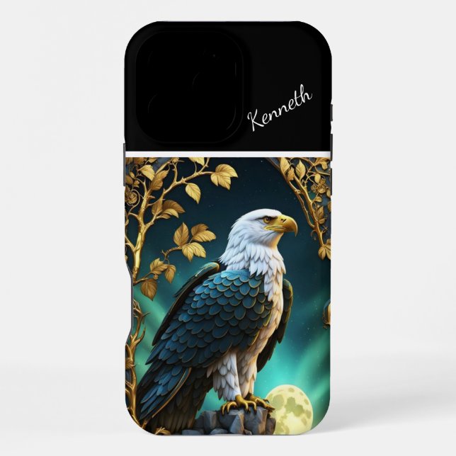 Coque iPhone Aigle Affleurement Rocheux Regarde (Verso)