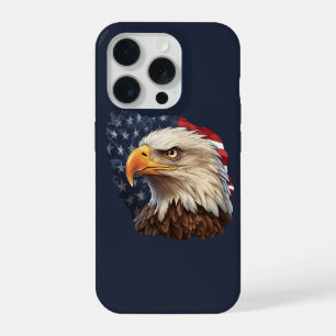 Coque iPhone 15 Pro Aigle américain drapeau