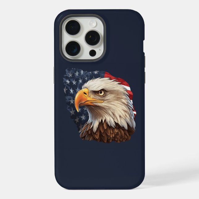 Coque iPhone Aigle américain drapeau américain (Verso)