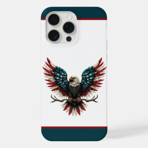 Coque iPhone 15 Pro Max Aigle américain patriotique rustique