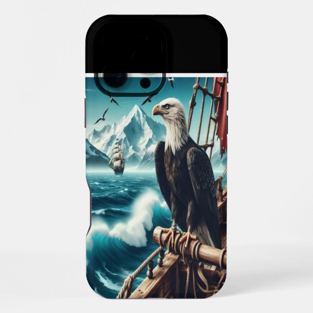 Coque iPhone Aigle Au-Dessus Du Navire (Verso)