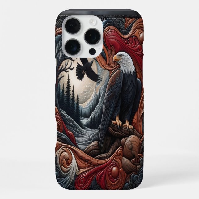 Coque iPhone Aigle dans la conception de forêt naturelle (Verso)