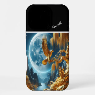 Coque iPhone 16 Pro Max Aigle d'or Branche de l'arbre d'or