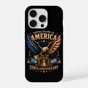 Coque iPhone 15 Pro Aigle du 250e anniversaire des États-Unis d'Amériq