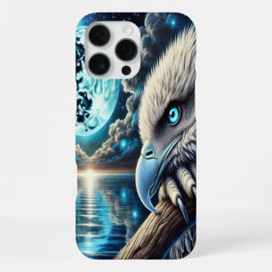 Coque iPhone 16 Pro Max Aigle du ciel nocturne sous la lueur de l'océan cé