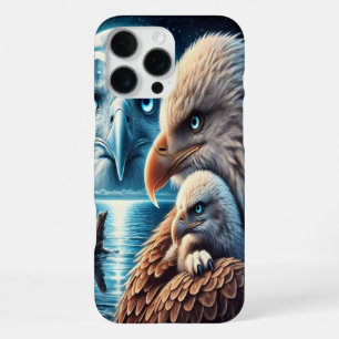 Coque iPhone 16 Pro Max Aigle Majestueux Sur La Lune Océanique Lumineuse