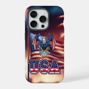 Coque iPhone 15 Pro Aigle patriotique américaine