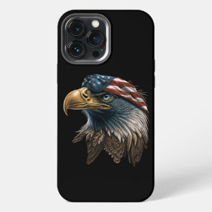Etui iPhone 13 Pro Max Aigle Patriotique Drapeau Américain 4 Juillet