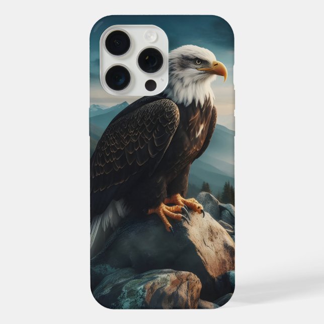 Coque iPhone Aigle perché sur un terrain rocheux (Verso)