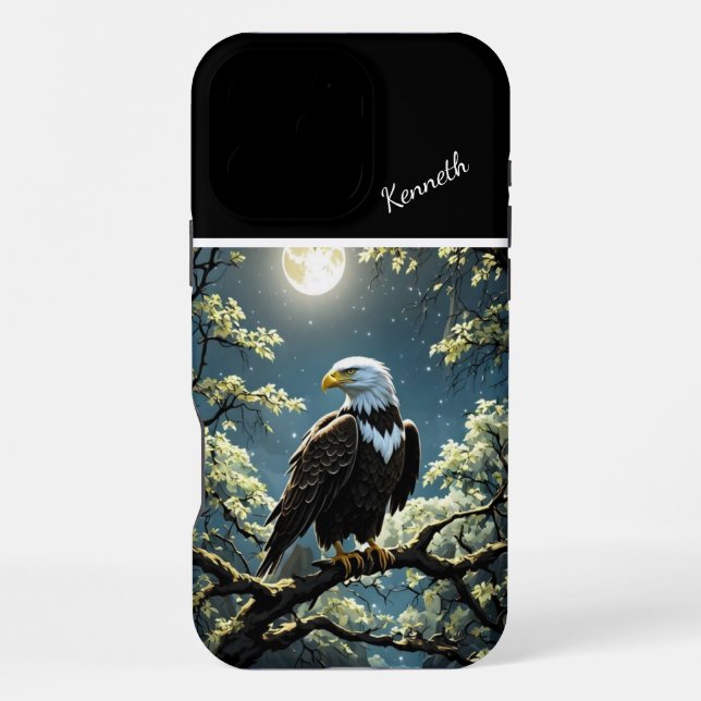 Coque iPhone Aigle Royal Sous Clair de Lune (Verso)