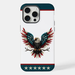 Coque iPhone 15 Pro Max Aigle rustique patriotique américain/américain cha