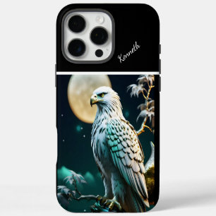 Coque iPhone 16 Pro Max Aigle Silhouetté Contre Une Pleine lune