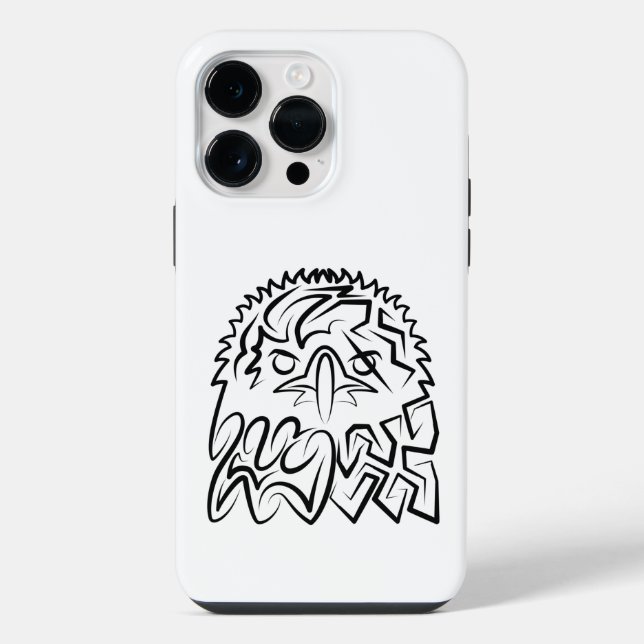 Coque iPhone Aigle tribal noir et blanc (Verso)