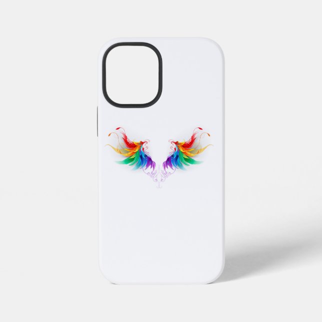 Coque iPhone Ailes arc-en-ciel douces (Verso)