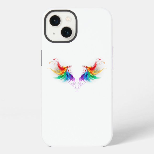 Coque iPhone Ailes arc-en-ciel douces (Verso)