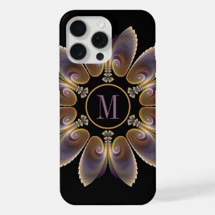 Coque iPhone 15 Pro Max Ailes d'ange abstraites Mandala Fractale Monogramm