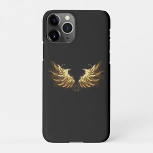 Coque iPhone 11Pro Ailes d'Ange d'or sur arrière - plan noir