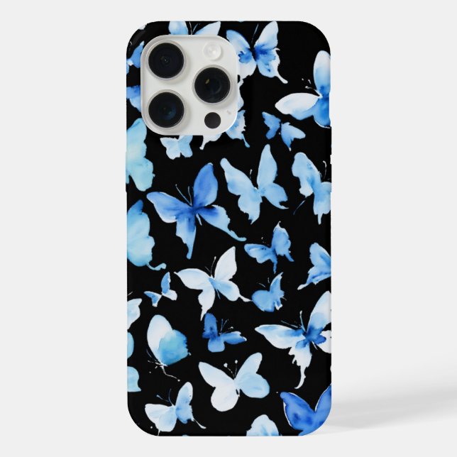 Coque iPhone Ailes de bleu : Conception gracieuse de papillon" (Verso)