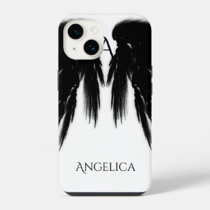 Coque Pour iPhone 14 Ailes de l'ange noir Monogramme