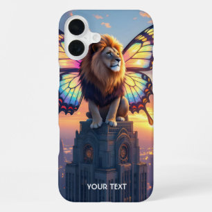 Coque iPhone 16 Plus Ailes de papillon de lion mignon fantasy