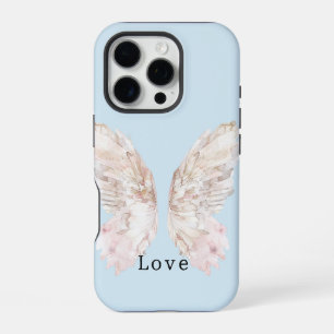 Coque iPhone 16 Pro Ailes de papillon rose joli