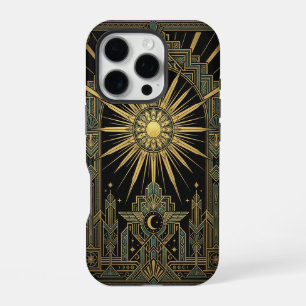 Coque iPhone 16 Pro Ailes déco Soleil & Lune   Boîtier iPhone 16 Pro O