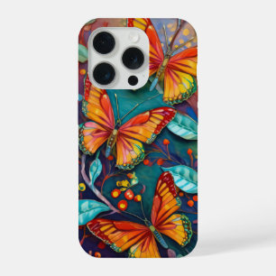 Coque iPhone 15 Pro Ailes en feu, papillons de fin d'été