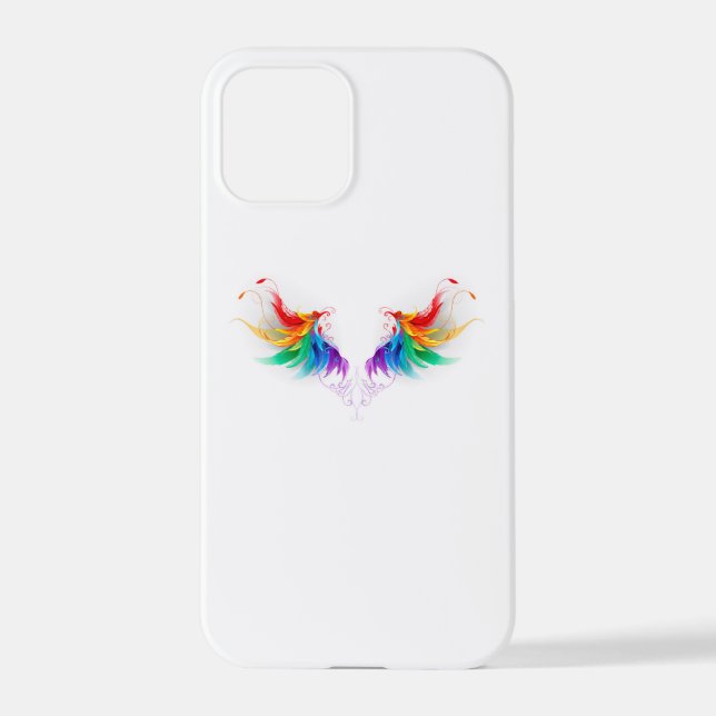 Coque iPhone Ailes fluffy arc-en-ciel (Verso)
