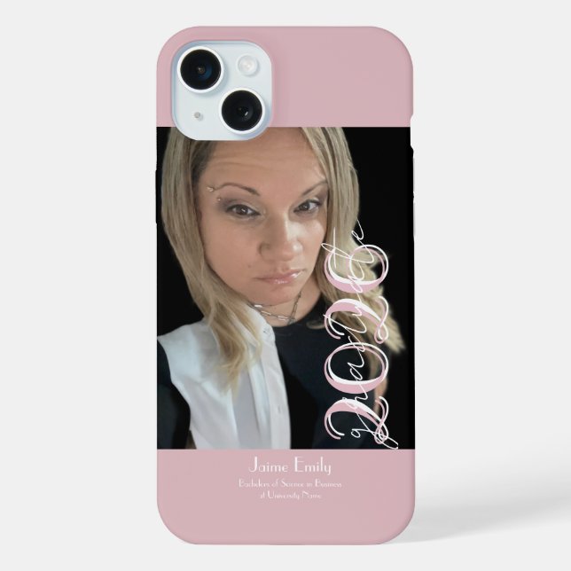 Coque iPhone Aimant photo rose clair pour la remise des diplôme (Verso)