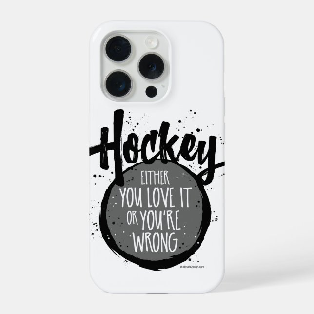 Coque iPhone Aime le hockey (Verso)