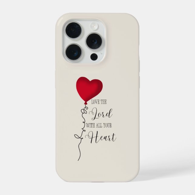 Coque iPhone Aime le Seigneur  & Ballon en forme de cœur (Verso)