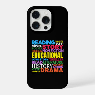 Coque iPhone 15 Pro Aimer lire des livres - Genre Word Art